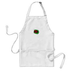 Smiling Ladybug on Green Leaf Mini - Adult Apron