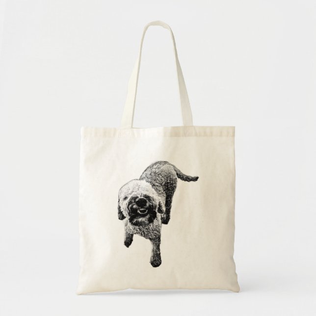 Smiling Lagotto Tote – Walking Dog Print Bag (Front)