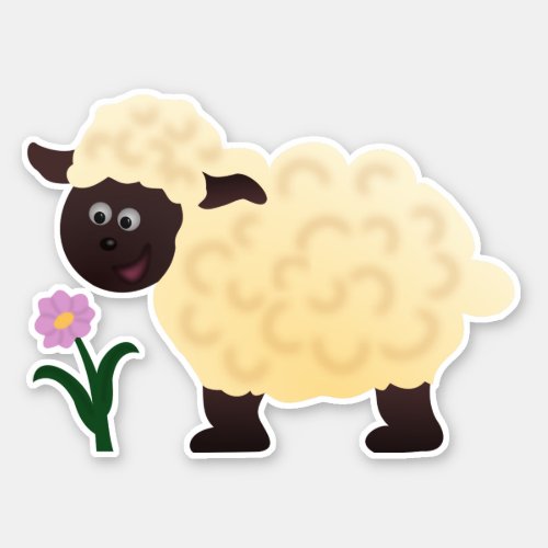 Smiling Lamb Custom_Cut Vinyl Sticker