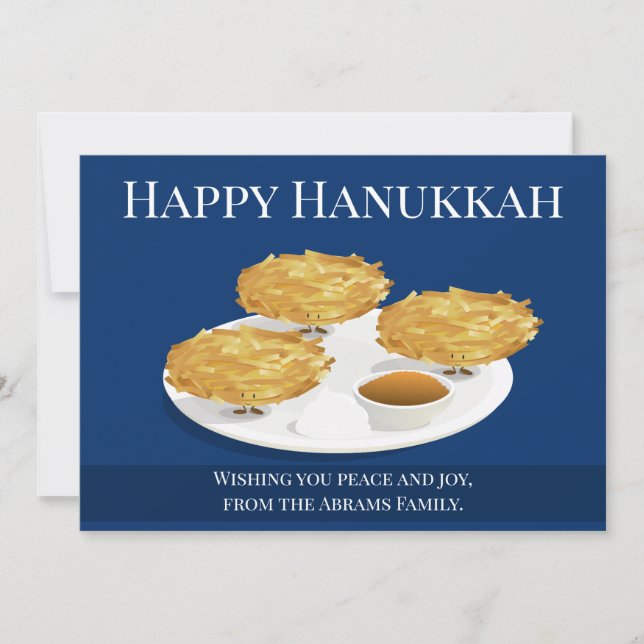 Smiling Latkes Cartoon Holiday Hanukkah (Front)