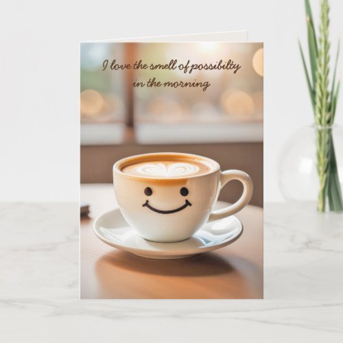 Smiling Latte Birthday Card