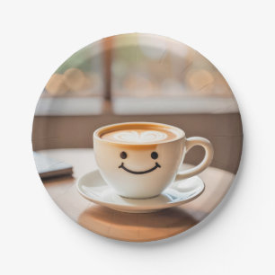 Smiling Latte By Sunny Window Paper Plates