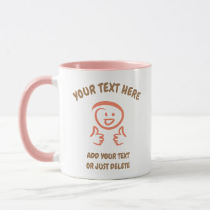 Smiling / Laughing Emoji Face Thumbs Up. Template. Mug