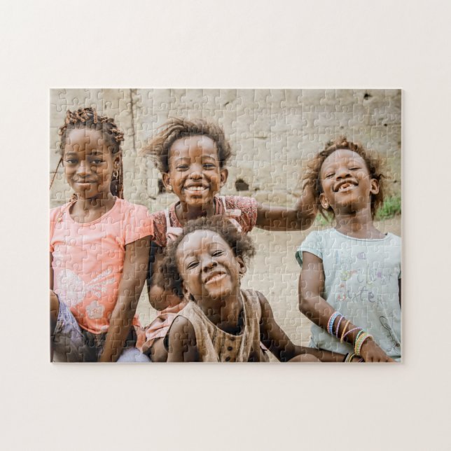 Smiling Laughing Friends African Girls Jigsaw Puzzle (Horizontal)