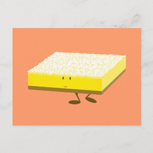 Smiling lemon bar character postcard