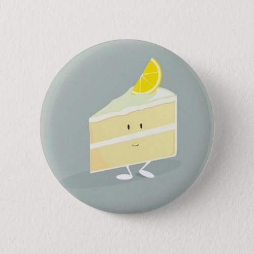 Smiling lemon cake slice button