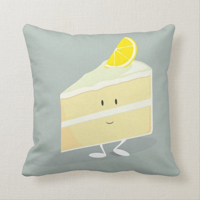 Smiling lemon cake slice pillows