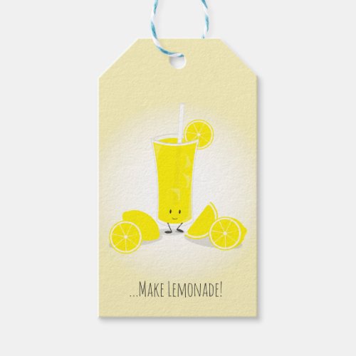 Smiling Lemonade Glass  Gift Tags