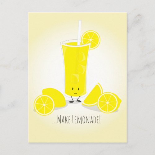 Smiling Lemonade Glass  Postcard