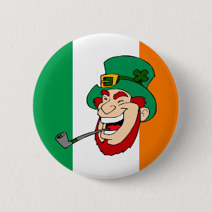 Smiling Leprechaun St. Patrick's Day Pinback Button