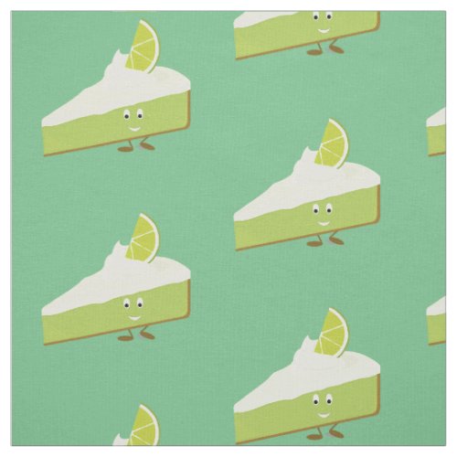 Smiling lime pie slice fabric