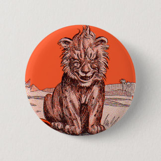 smiling lion button