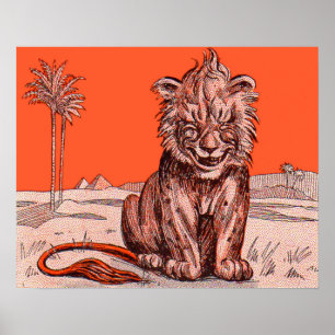 smiling lion poster