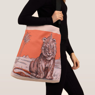 smiling lion print crossbody bag