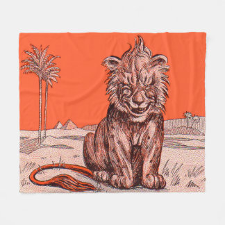 smiling lion print fleece blanket