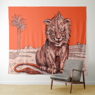 smiling lion tapestry