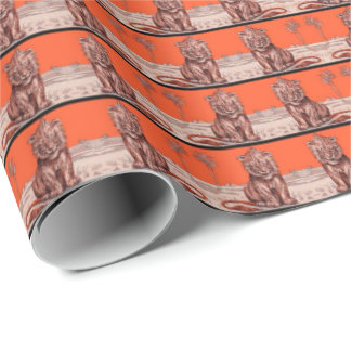 smiling lion wrapping paper