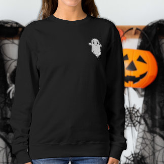 Smiling Little Ghost Cartoon Character Halloween Sweatshirt
