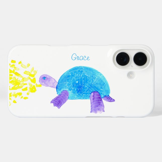 Smiling Little Turtle Watercolor Case-Mate iPhone Case (Back (Horizontal))