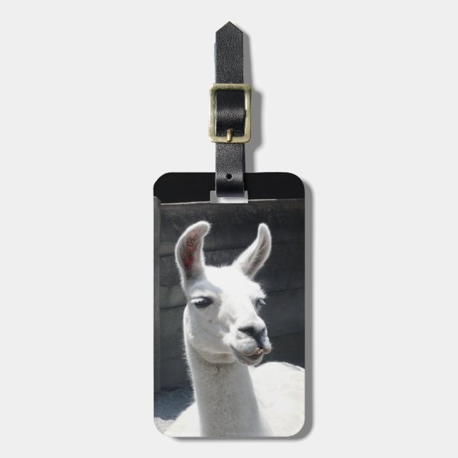 Smiling Llama Luggage Tag (Front Vertical)