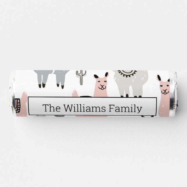 Smiling Llamas Pattern Breath Savers® Mints (Front)