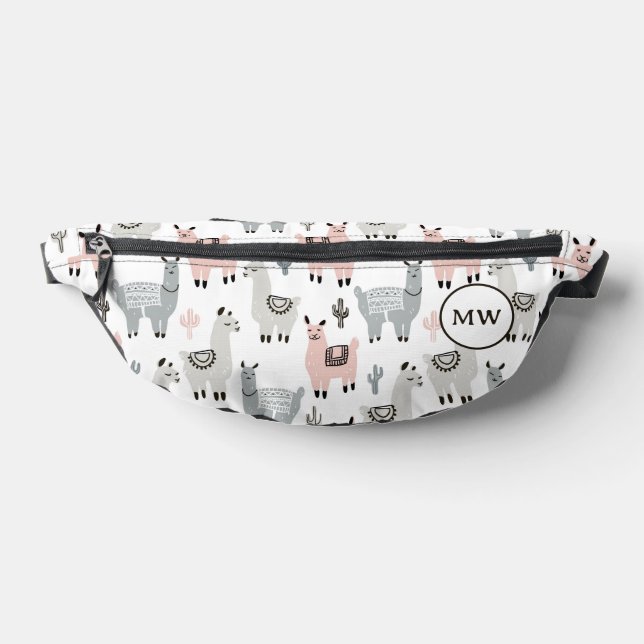 Smiling Llamas Pattern Fanny Pack (Lay Down)