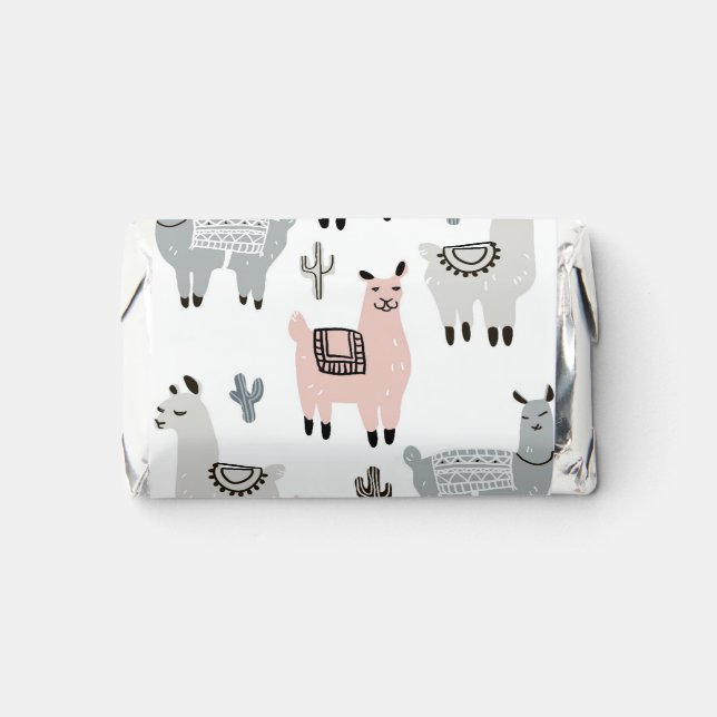 Smiling Llamas Pattern Hershey's Miniatures (Front)