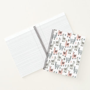 Smiling Llamas Pattern Notebook