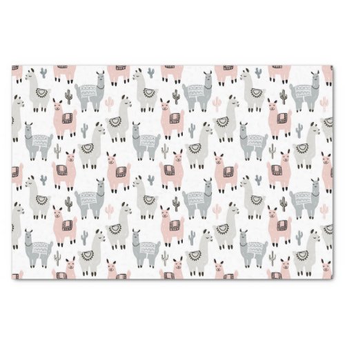 Smiling Llamas Pattern Tissue Paper