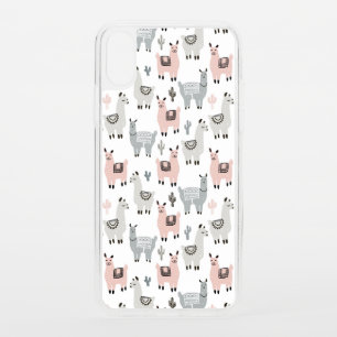Smiling Llamas Pattern iPhone XS Case