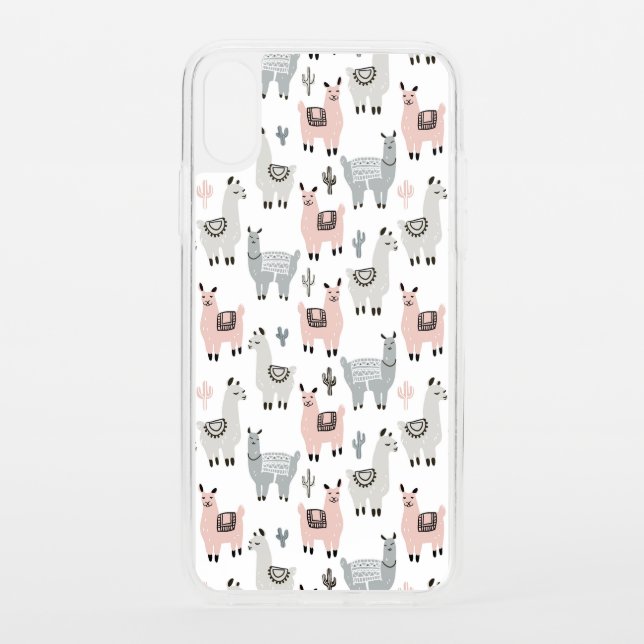 Smiling Llamas Pattern Uncommon iPhone Case (Back)
