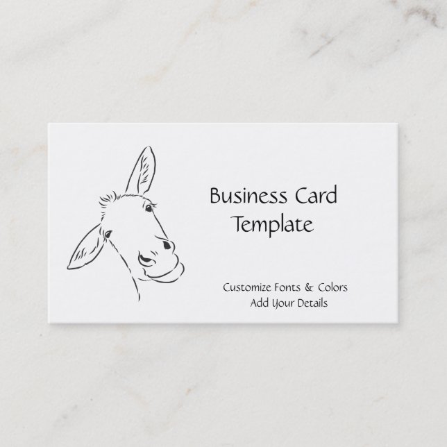 Smiling Logo Donkey Business Card (Front)
