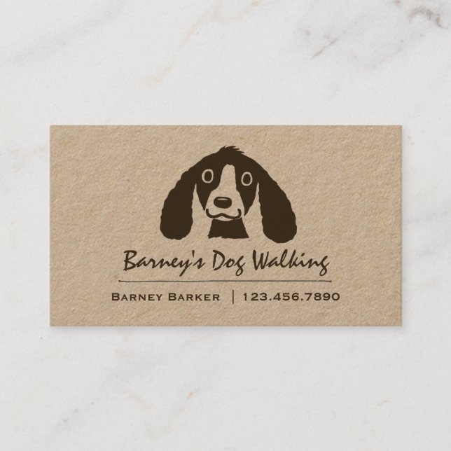 Smiling Long Ears Dog | Pet Sitter | Animal Care Business Card (Front)
