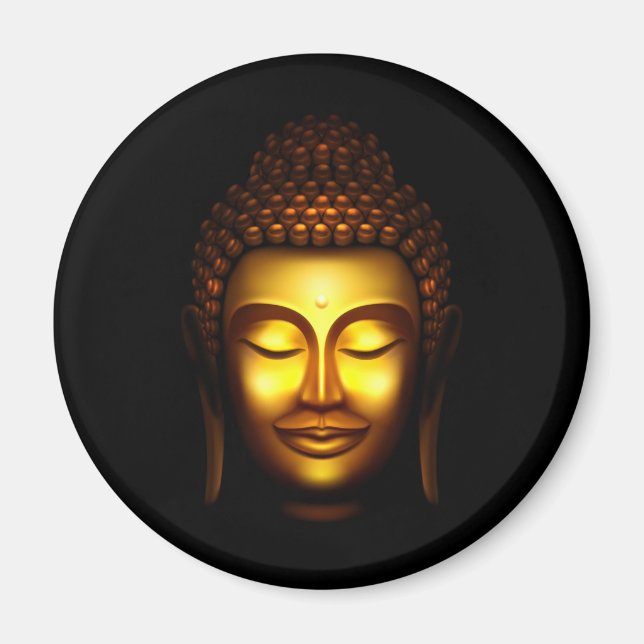 Smiling Lord Buddha Gold and Black Magnet (Front)