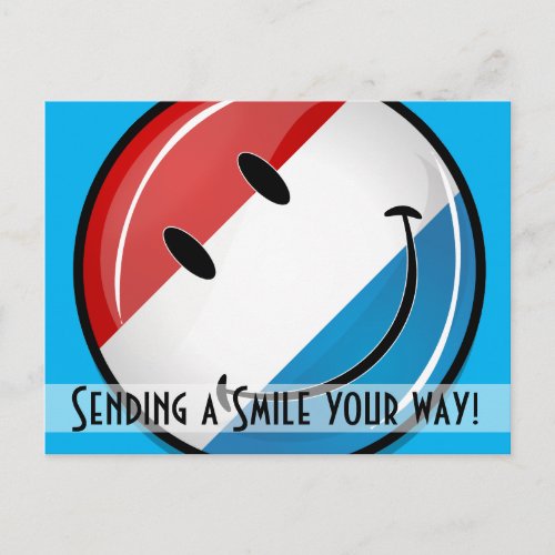 Smiling Luxembourg Flag Postcard