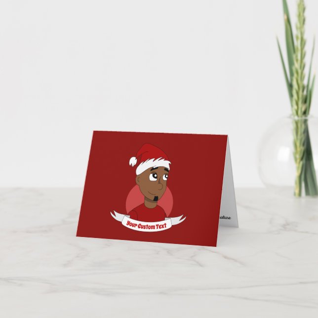 Smiling man Christmas cartoon Card (Front)