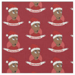Smiling man Christmas cartoon Fabric