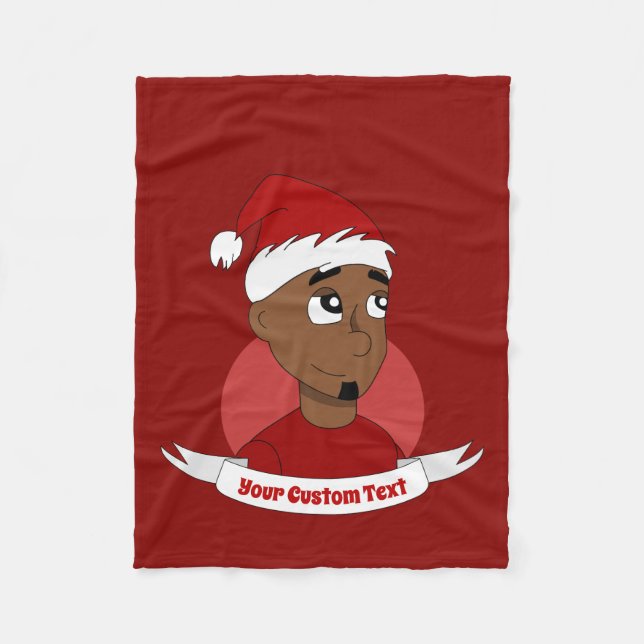 Smiling man Christmas cartoon Fleece Blanket (Front)