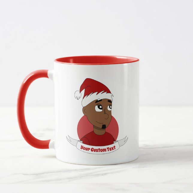 Smiling man Christmas cartoon Mug (Left)