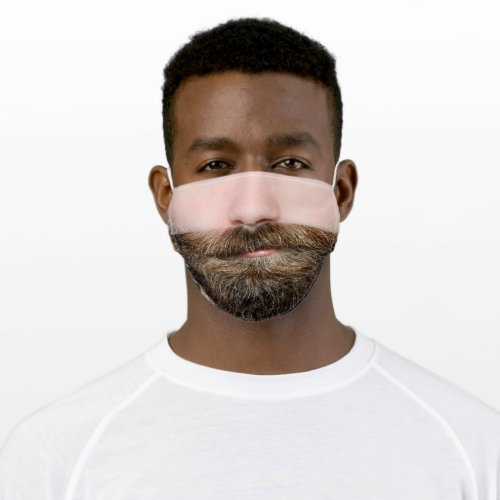 Smiling man face mask funny beard human male adult cloth face mask