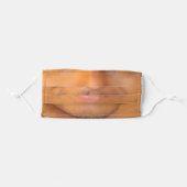 Smiling Man with Mustache Funny Adult Cloth Face Mask (Front, Folded)