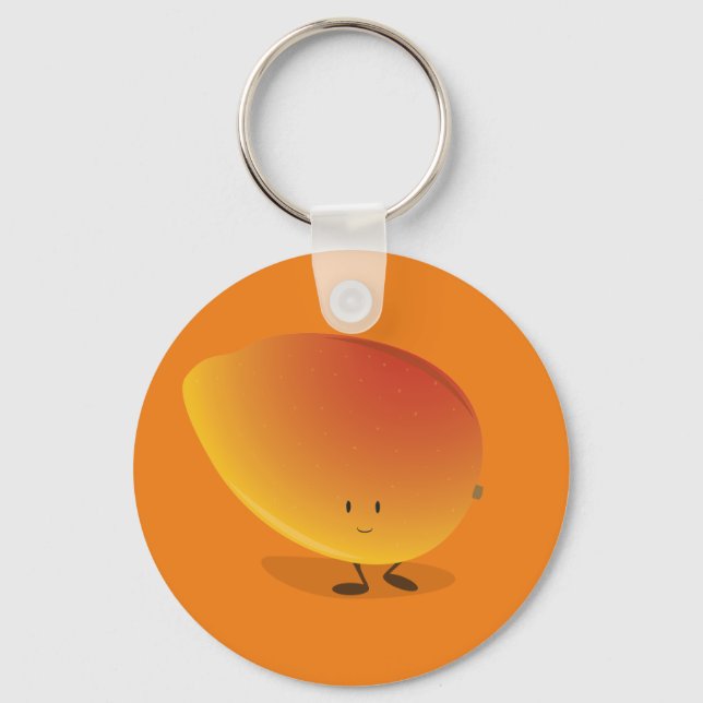 Smiling Mango Character Keychain (Front)