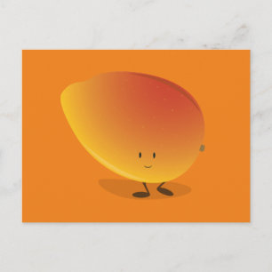 Smiling Mango Character Postcard