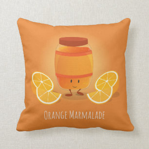 Smiling Marmalade Jam Throw Pillow