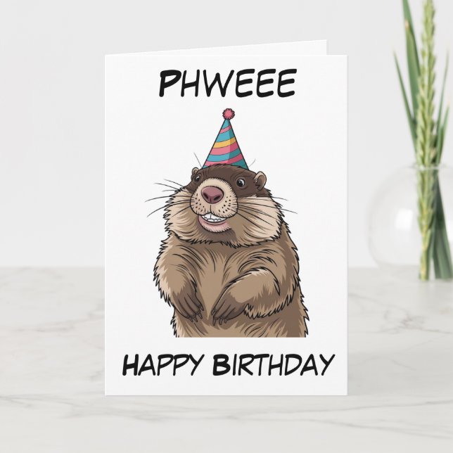smiling marmot personalized birthday card (Front)