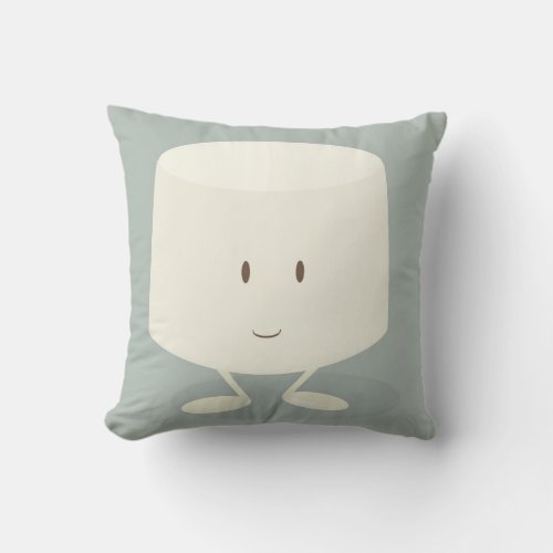 Smiling marshmallow throw pillow