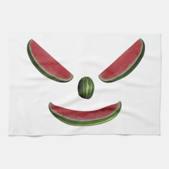 Smiling Melon Face Kitchen Towel by Emangl3D at Zazzle