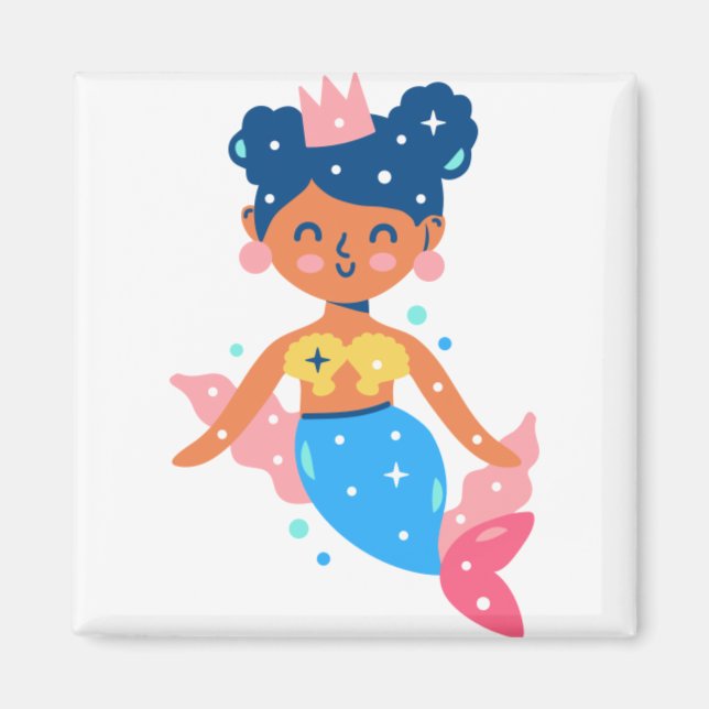 Smiling mermaid princess magnet (Front)