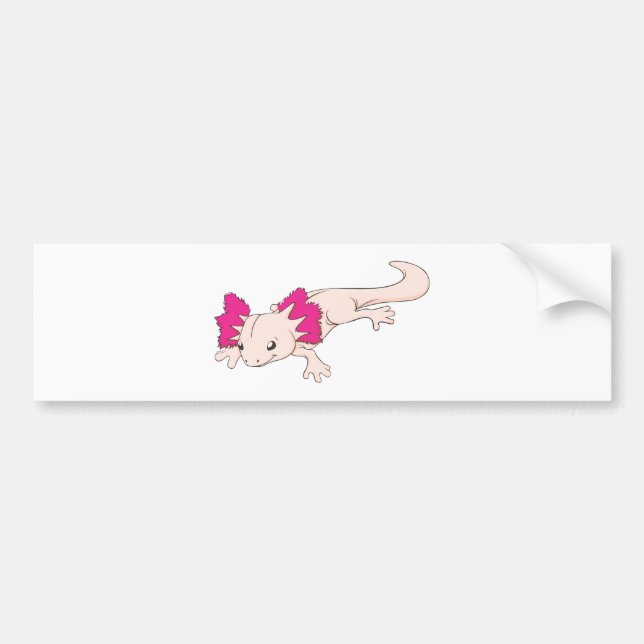 Smiling Mexican Axolotl Bumper Sticker (Front)