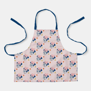 Smiling Minnie Mouse Floral Pattern Apron